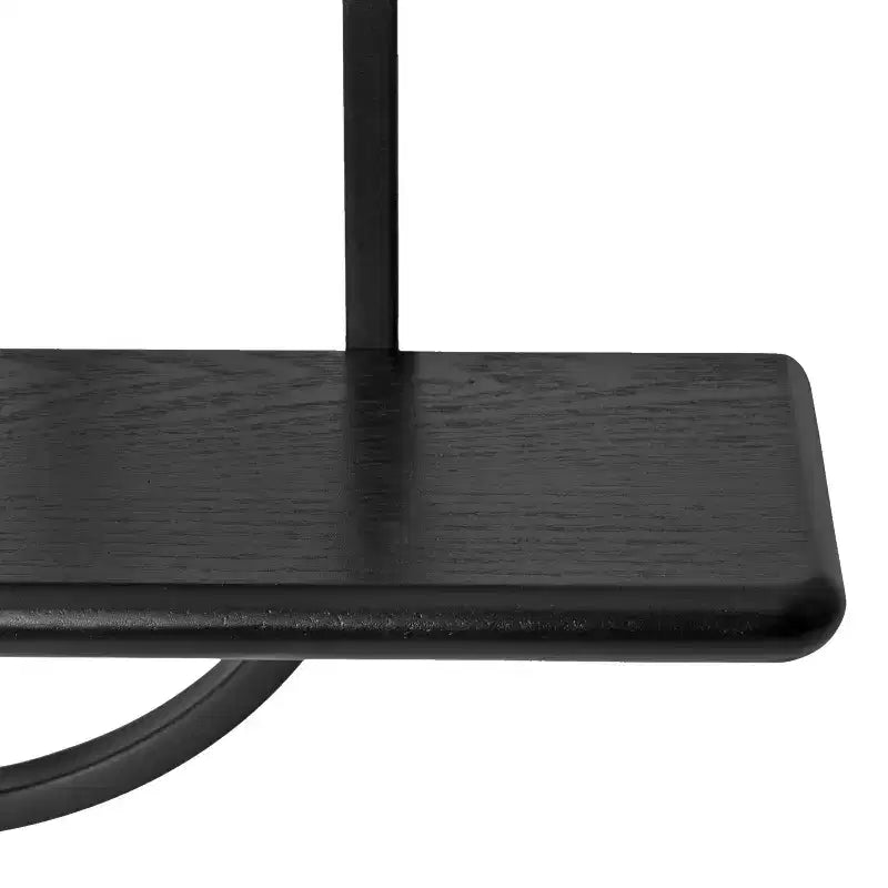Black and White Decorative Shelf: Modern-style wall-mounted storage rack, three-tier design.