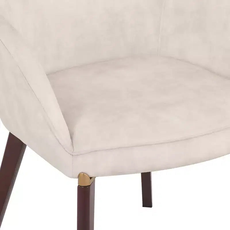 LeisureMod Elias Dining Chairs Set of 2 Upholstered Leather Or Velvet Seats with Powder-Coated Legs, Modern Kitchen, Dining Room, Cafe Seating