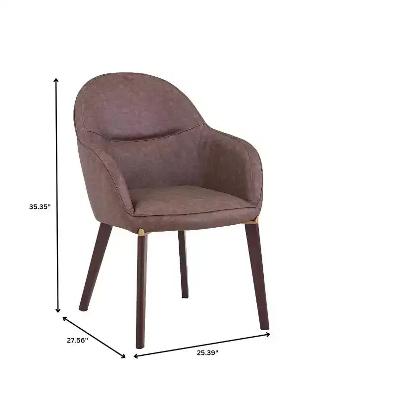 LeisureMod Elias Dining Chairs Set of 2 Upholstered Leather Or Velvet Seats with Powder-Coated Legs, Modern Kitchen, Dining Room, Cafe Seating