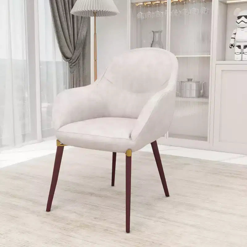 LeisureMod Elias Dining Chairs Set of 2 Upholstered Leather Or Velvet Seats with Powder-Coated Legs, Modern Kitchen, Dining Room, Cafe Seating