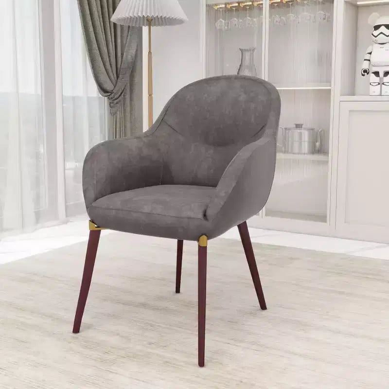 LeisureMod Elias Dining Chairs Set of 2 Upholstered Leather Or Velvet Seats with Powder-Coated Legs, Modern Kitchen, Dining Room, Cafe Seating