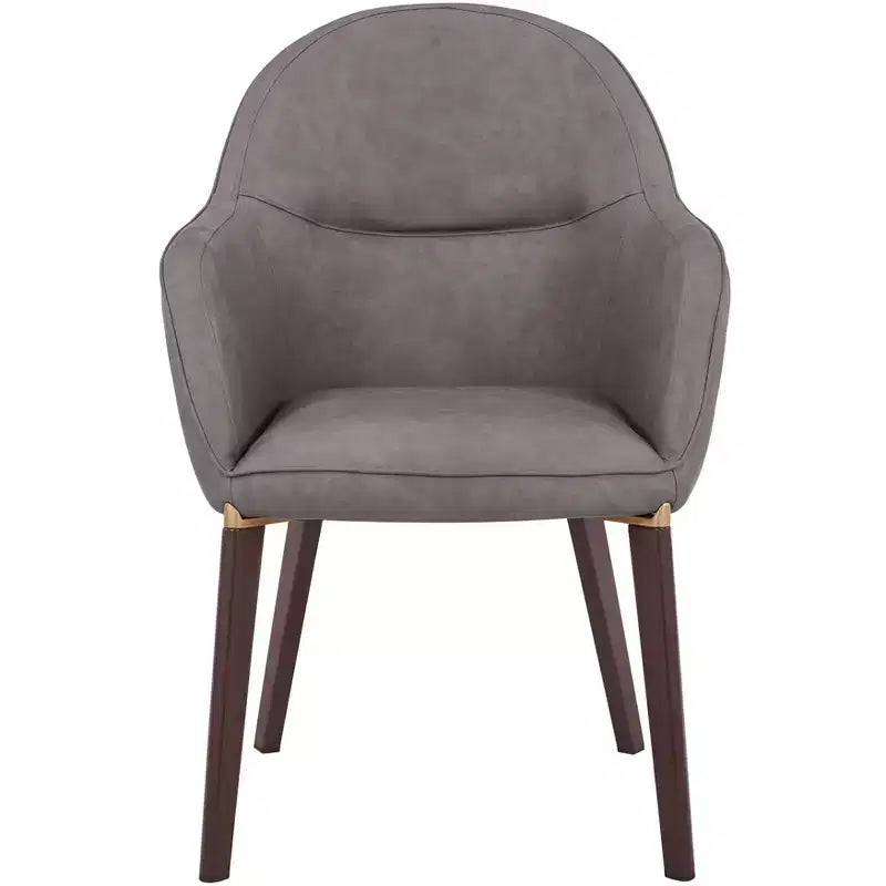 LeisureMod Elias Dining Chairs Set of 2 Upholstered Leather Or Velvet Seats with Powder-Coated Legs, Modern Kitchen, Dining Room, Cafe Seating