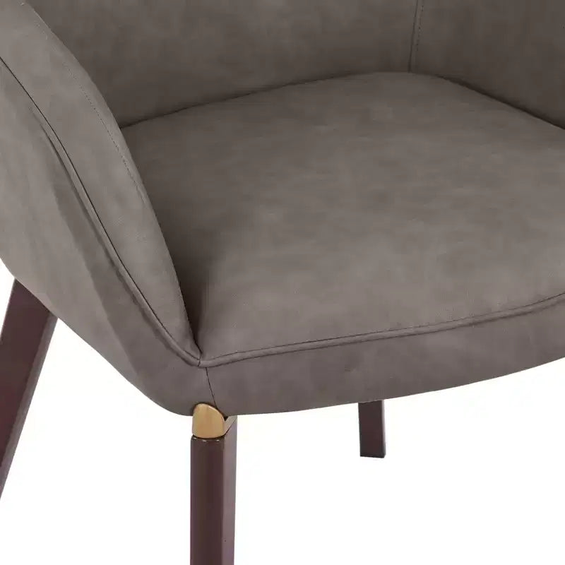 LeisureMod Elias Dining Chairs Set of 2 Upholstered Leather Or Velvet Seats with Powder-Coated Legs, Modern Kitchen, Dining Room, Cafe Seating