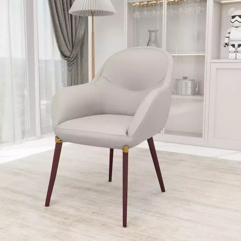 LeisureMod Elias Dining Chairs Set of 2 Upholstered Leather Or Velvet Seats with Powder-Coated Legs, Modern Kitchen, Dining Room, Cafe Seating