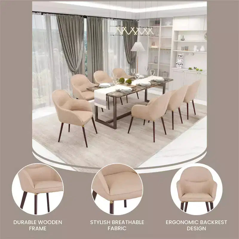 LeisureMod Elias Dining Chairs Set of 2 Upholstered Leather Or Velvet Seats with Powder-Coated Legs, Modern Kitchen, Dining Room, Cafe Seating