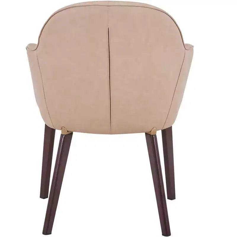 LeisureMod Elias Dining Chairs Set of 2 Upholstered Leather Or Velvet Seats with Powder-Coated Legs, Modern Kitchen, Dining Room, Cafe Seating