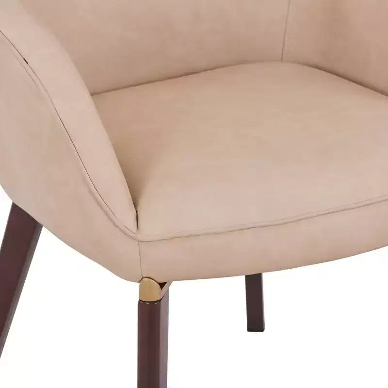 LeisureMod Elias Dining Chairs Set of 2 Upholstered Leather Or Velvet Seats with Powder-Coated Legs, Modern Kitchen, Dining Room, Cafe Seating