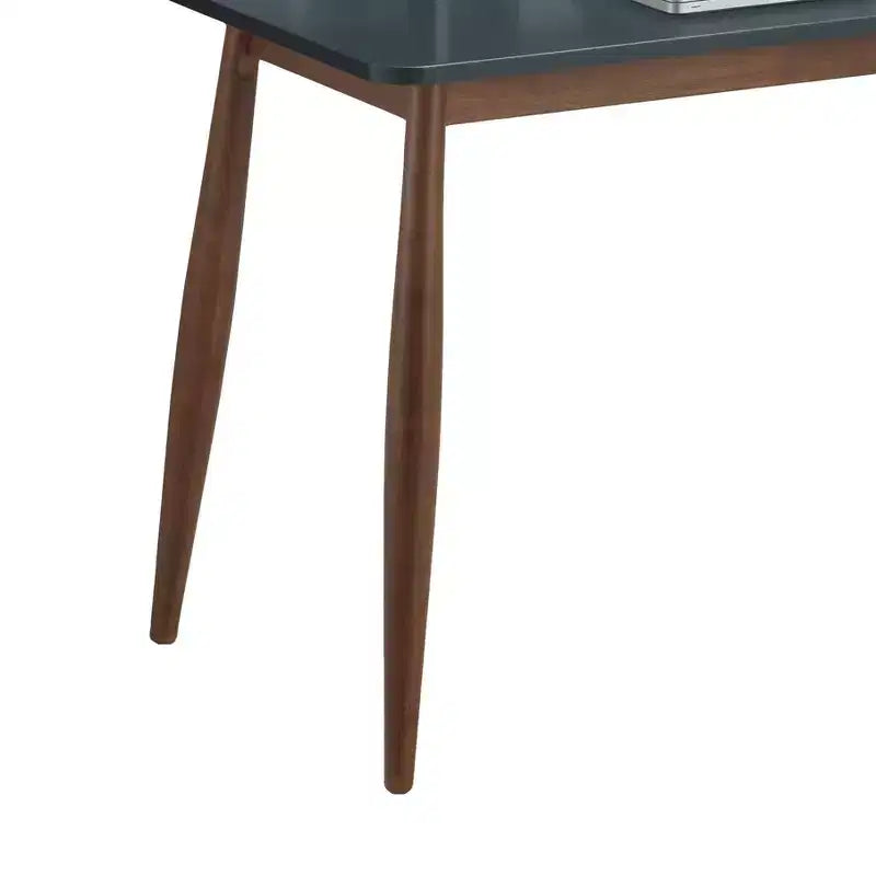 Storage Wood Office Desk, Gray Blue