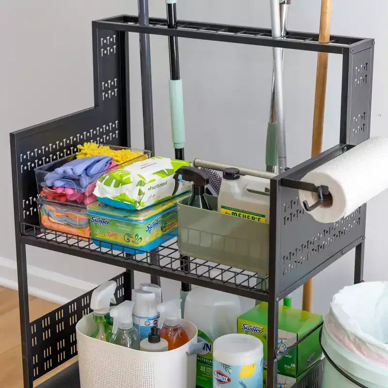 Teal Triangle The Everything Utility Cart with Pegboard & Bucket Rack