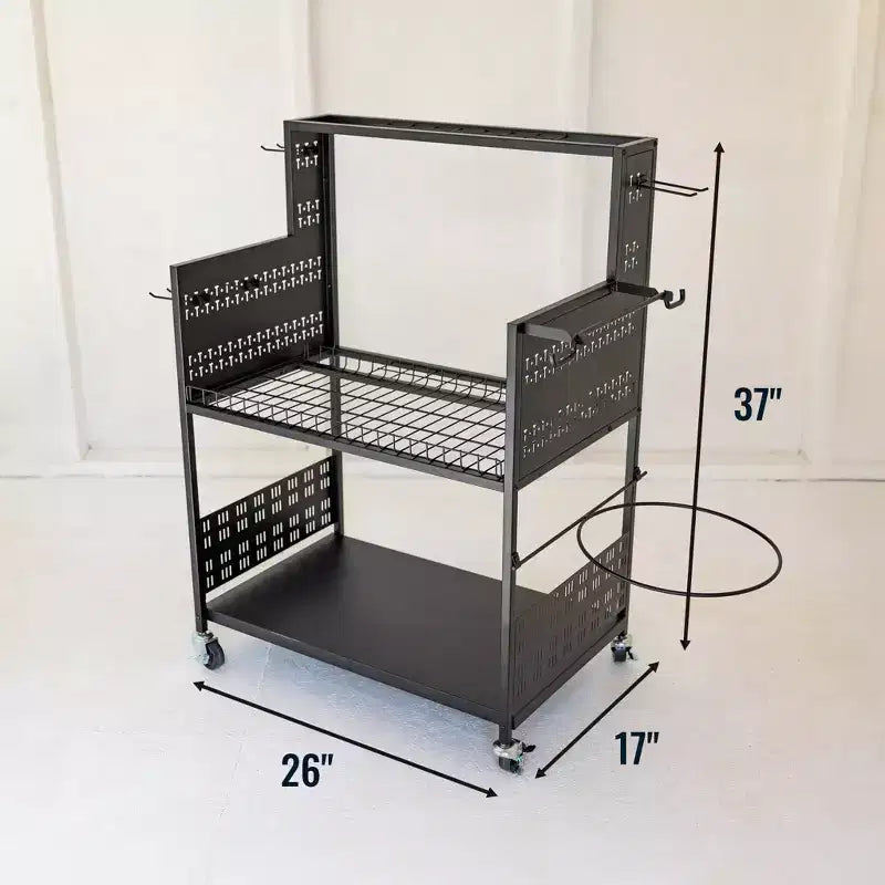 Teal Triangle The Everything Utility Cart with Pegboard & Bucket Rack
