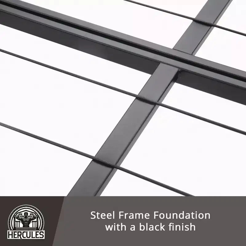 Folding Metal Bed Frame, 14 Inch Platform Mattress Foundation, King