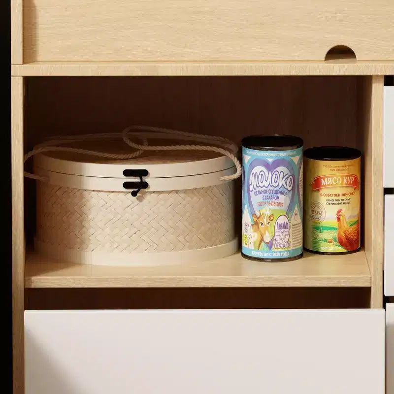 Baby Changing Table Storage Cabinet With leather Pulls Large Worktop Four Drawers Rich Storage Space Practical and Safe