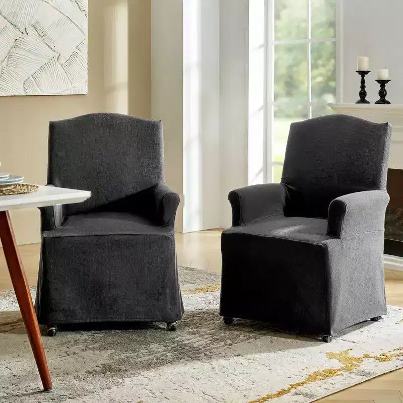 dining chair Set of 2 roll arms
