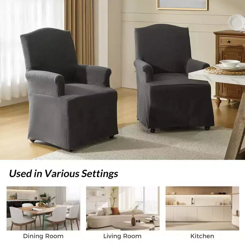 dining chair Set of 2 roll arms