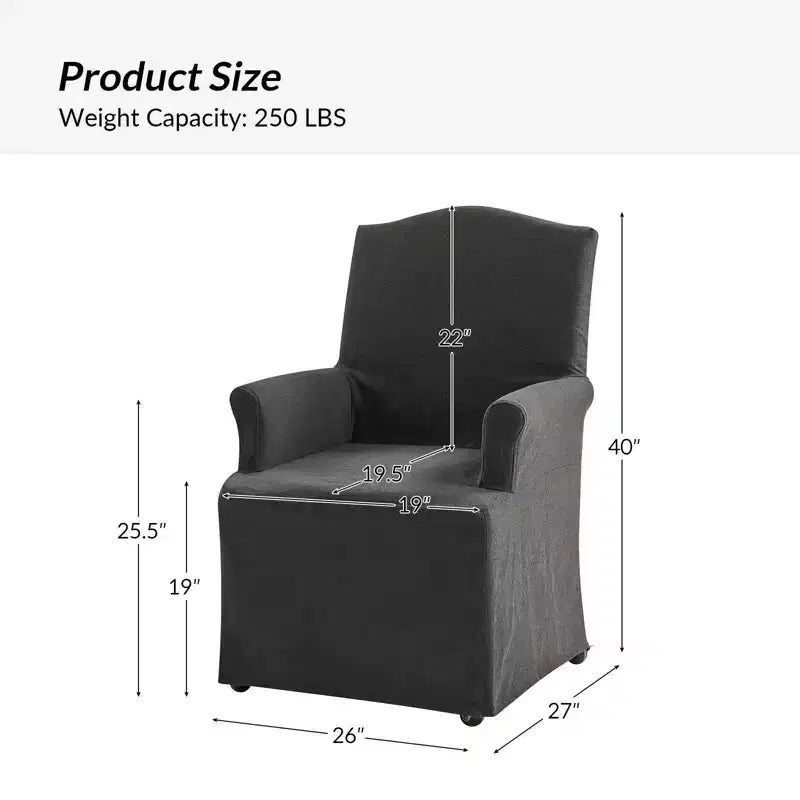 dining chair Set of 2 roll arms