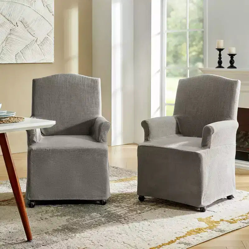 dining chair Set of 2 roll arms