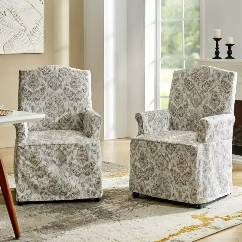 dining chair Set of 2 roll arms