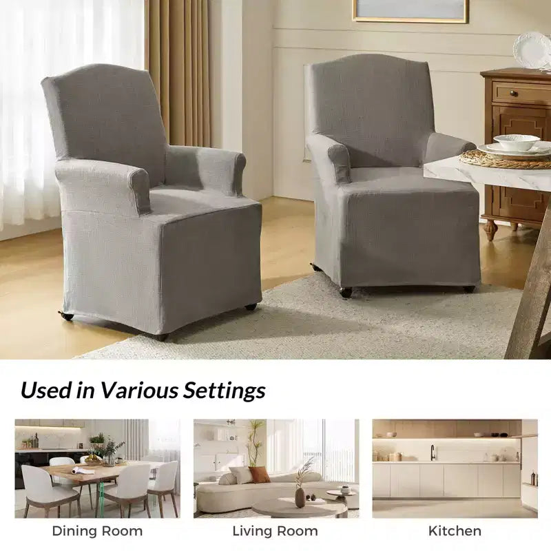 dining chair Set of 2 roll arms