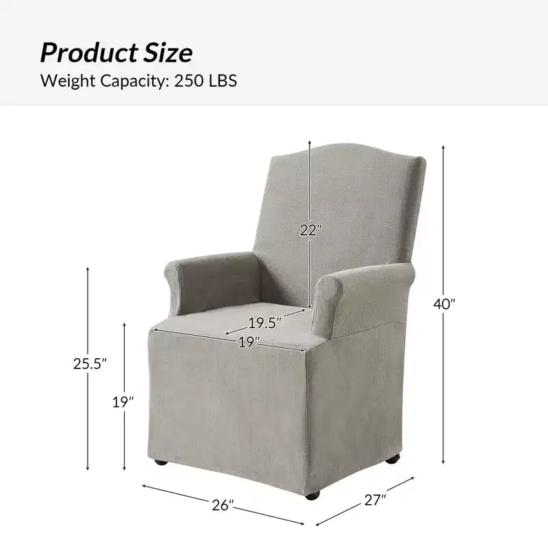 dining chair Set of 2 roll arms