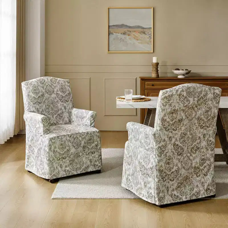 dining chair Set of 2 roll arms