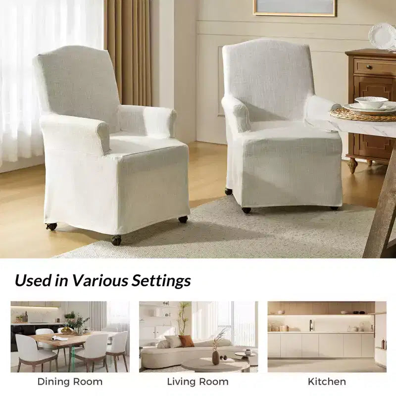 dining chair Set of 2 roll arms