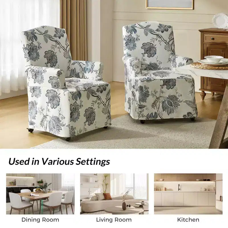 dining chair Set of 2 roll arms