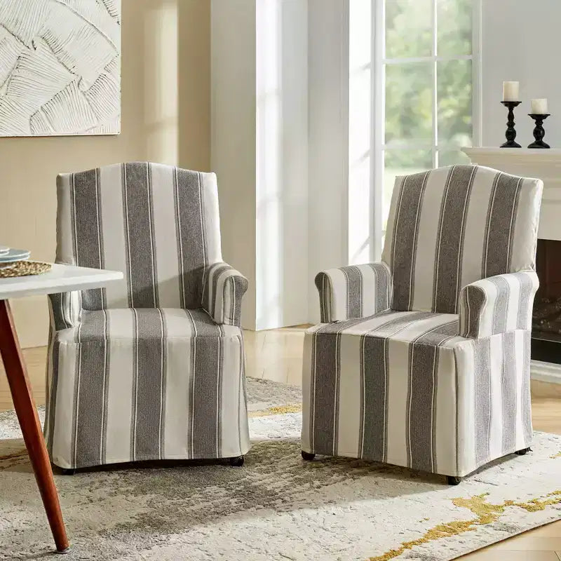 dining chair Set of 2 roll arms