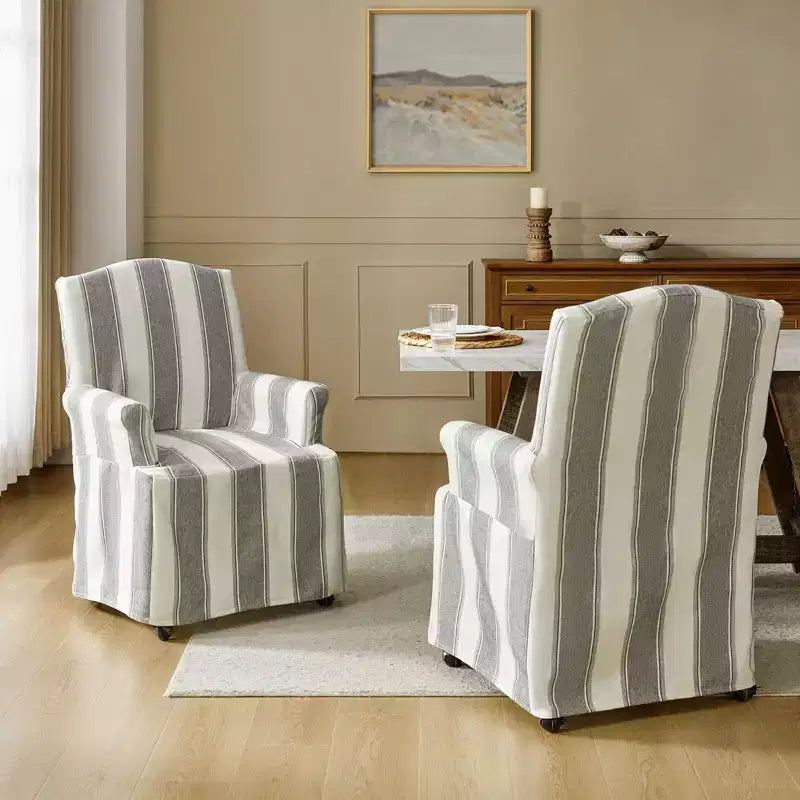 dining chair Set of 2 roll arms