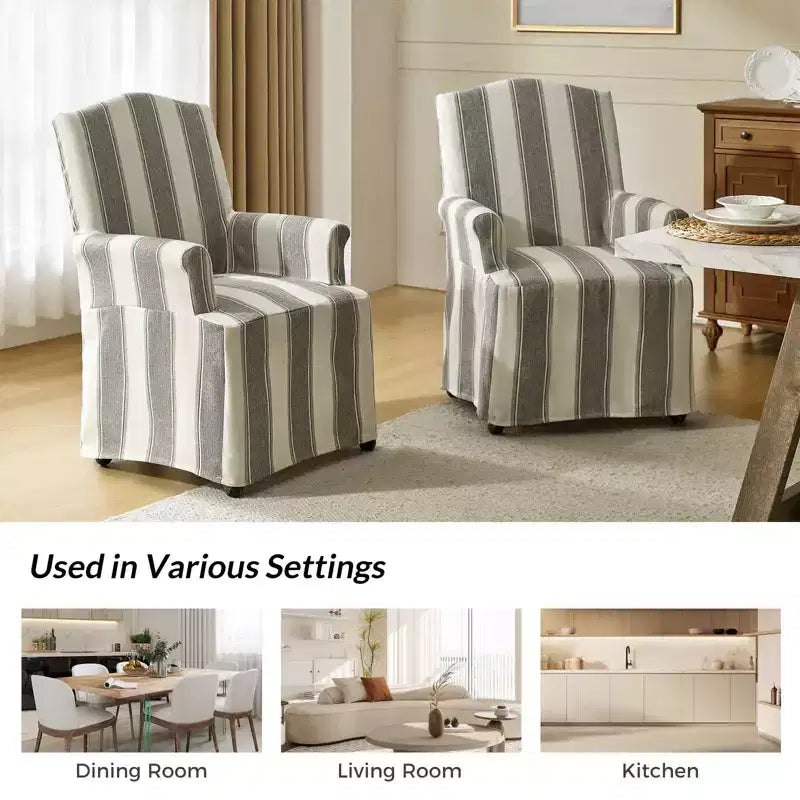 dining chair Set of 2 roll arms