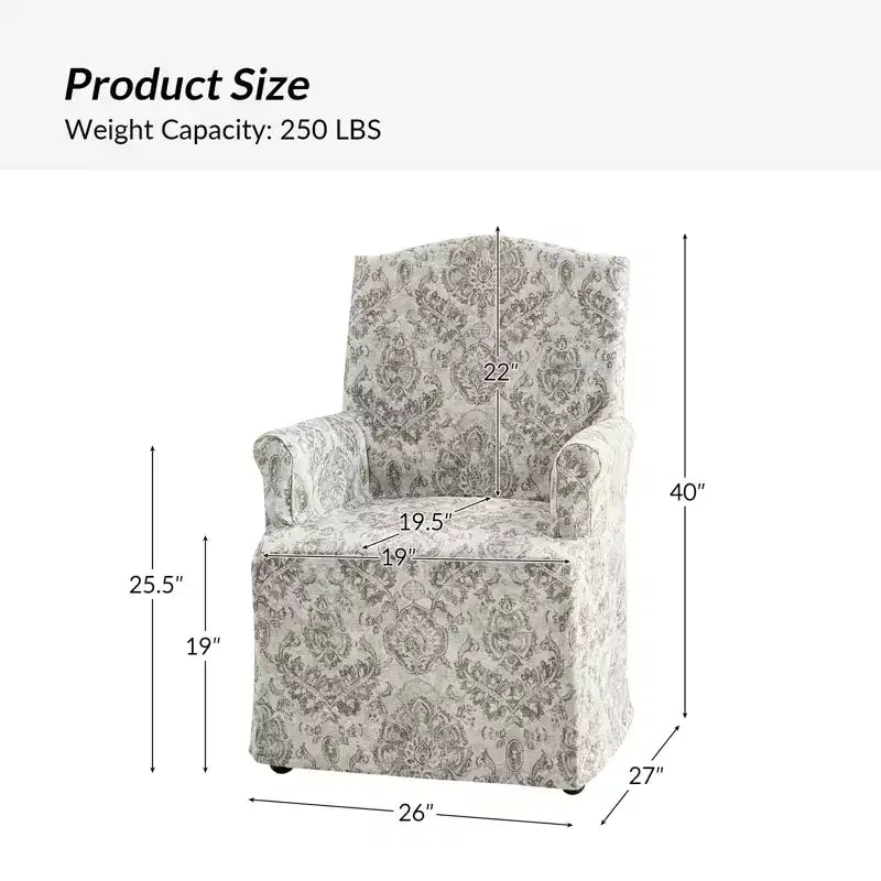 dining chair Set of 2 roll arms