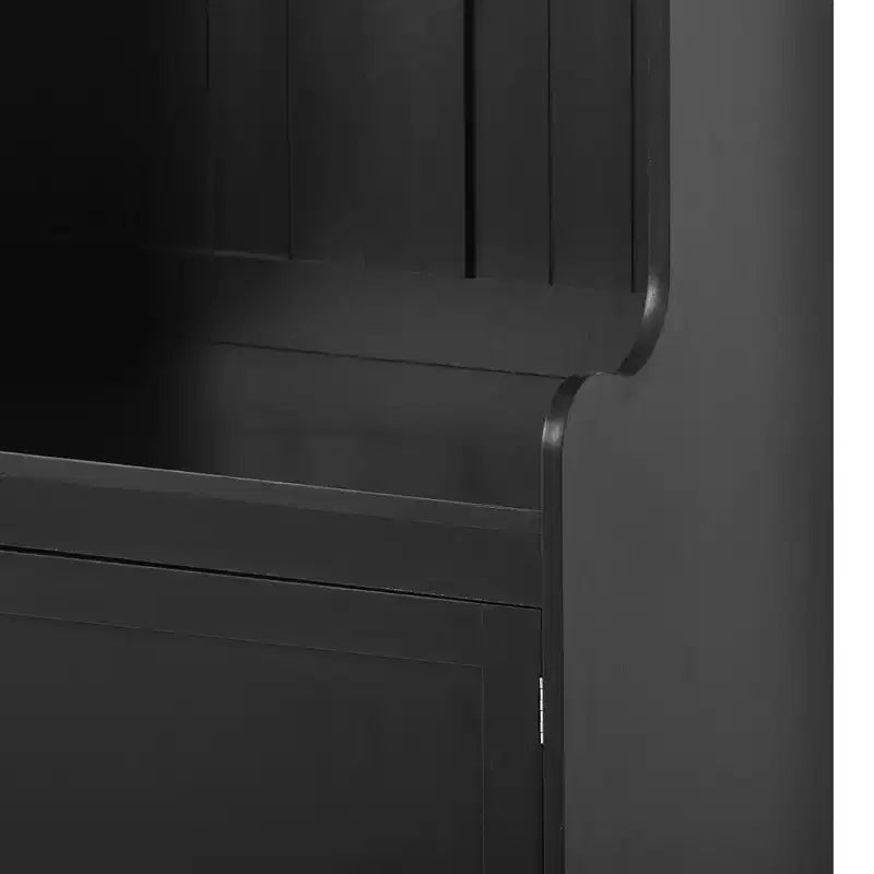 Modern Multiple Functions Hall Tree with 7-Metal Black Hooks and Ample Storage Drawer