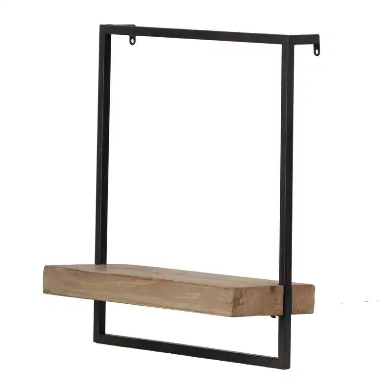 Iron and Wood Wall Shelf Hanging Decor 15.7x5.9x17.7