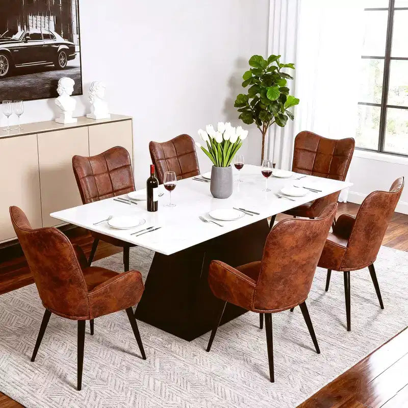 Modern Upholstered Dining Chairs, Dining Room Kitchen Island Bar Chairs With Backrest, Suitable for Kitchen, Dining Room, Living Room, Cafe Dining