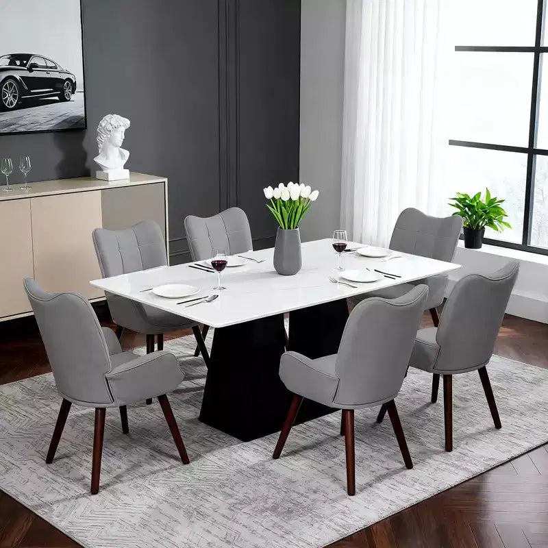 Modern Upholstered Dining Chairs, Dining Room Kitchen Island Bar Chairs With Backrest, Suitable for Kitchen, Dining Room, Living Room, Cafe Dining