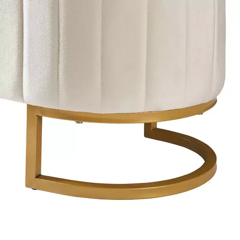 Modern Storage Bench with Button-Tufted Velvet Upholstered Vanity Stool with Metal Leg Elegant End of Bed Bench for Living Room, Bedroom
