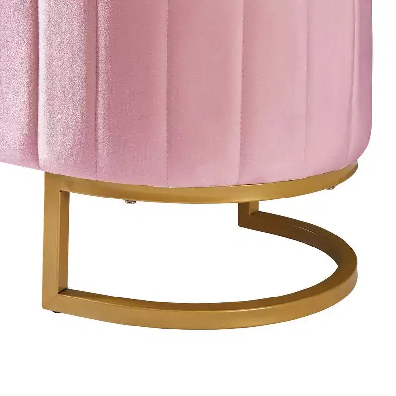 Modern Storage Bench with Button-Tufted Velvet Upholstered Vanity Stool with Metal Leg Elegant End of Bed Bench for Living Room, Bedroom
