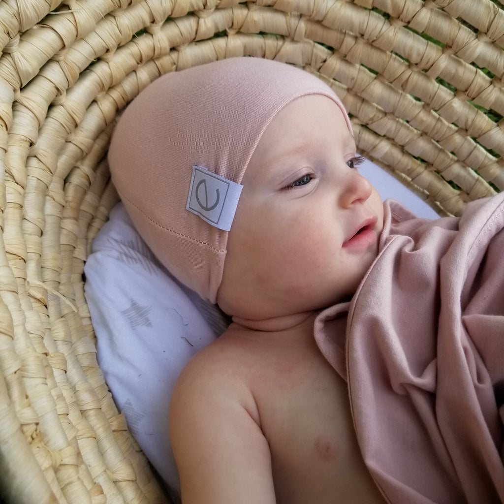 Jersey Cotton Beanie Hat - Blush Pink