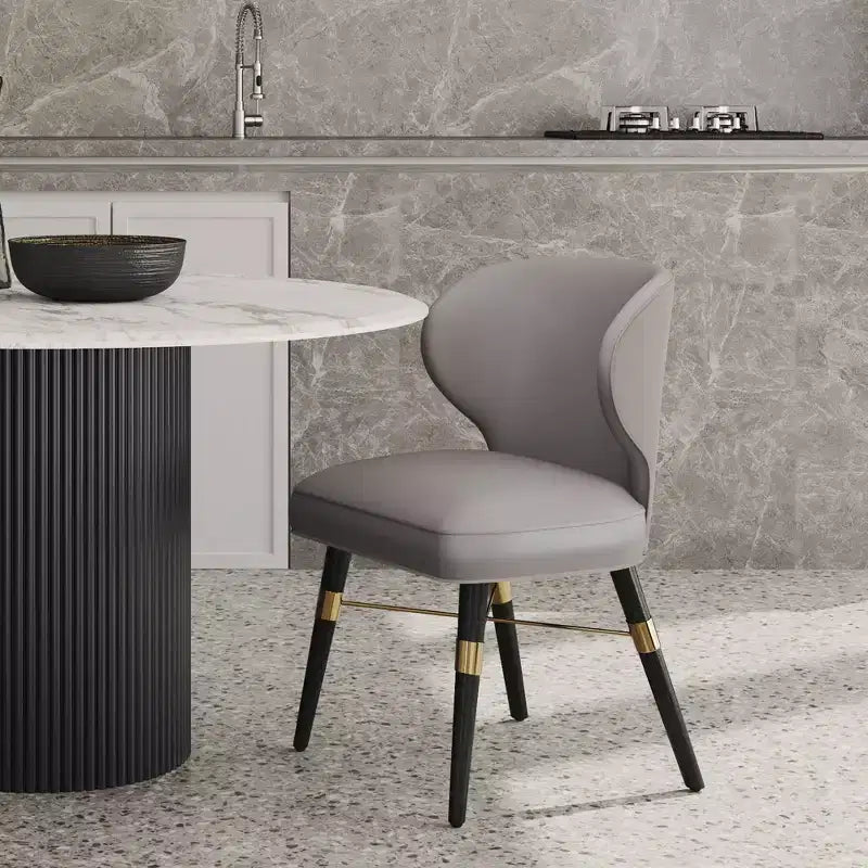 Strine Modern Velvet and Leatherette Upholstered Dining Chair Dark Taupe - Manhattan Comfort