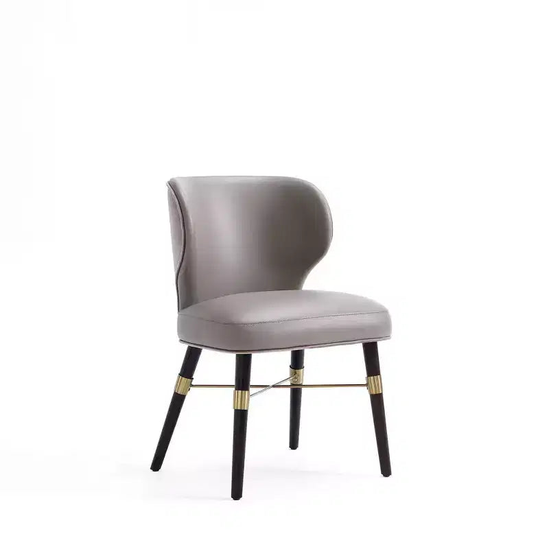 Modern Velvet and Leatherette Upholstered Dining Chair Dark Taupe