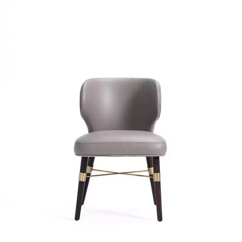 Modern Velvet and Leatherette Upholstered Dining Chair Dark Taupe