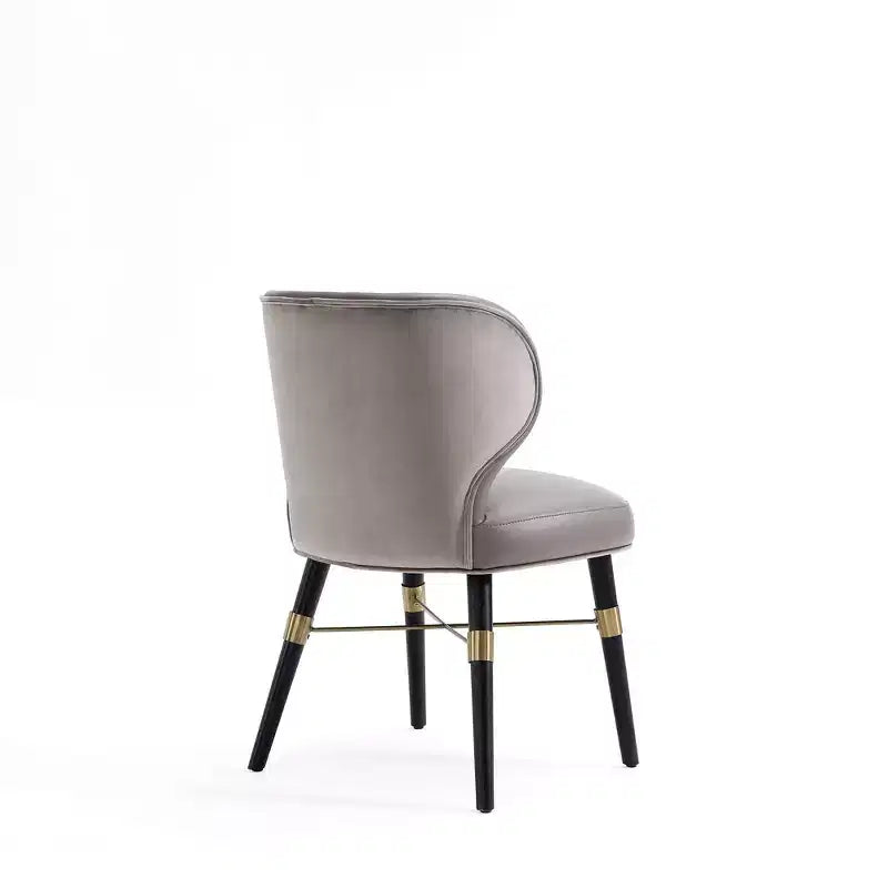 Modern Velvet and Leatherette Upholstered Dining Chair Dark Taupe