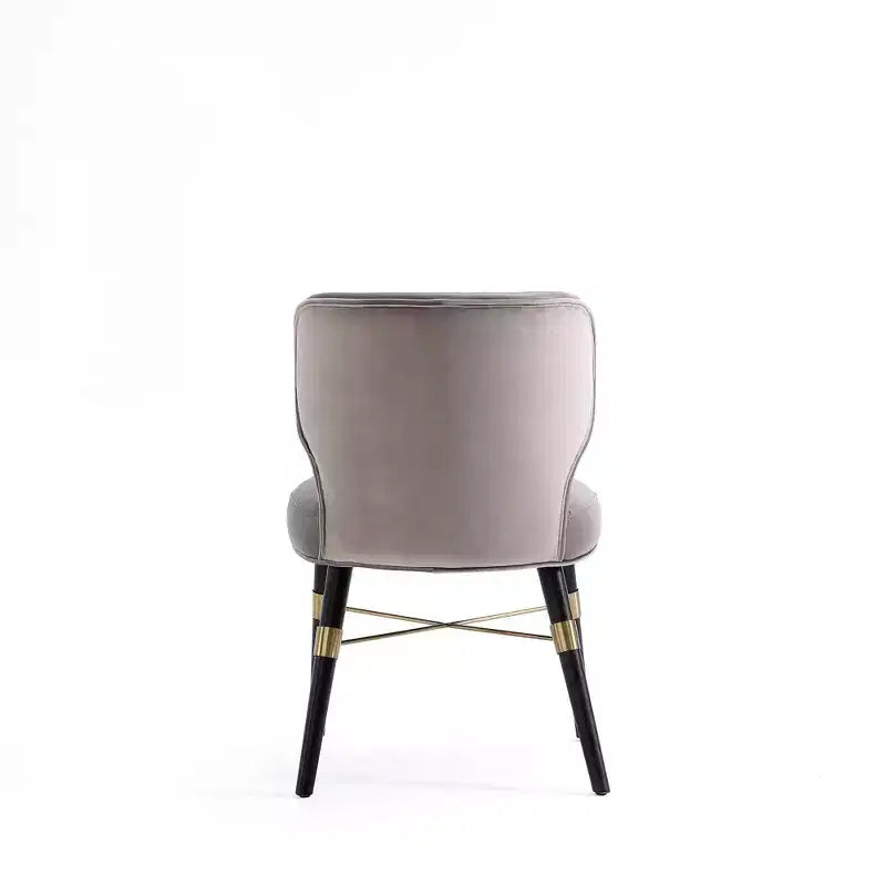 Modern Velvet and Leatherette Upholstered Dining Chair Dark Taupe