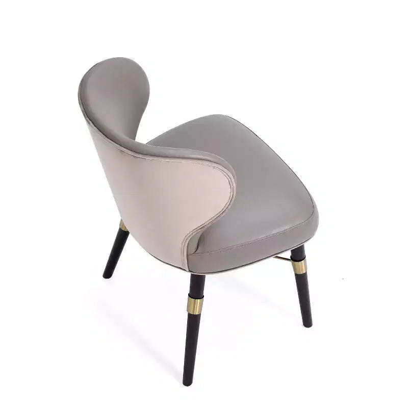 Modern Velvet and Leatherette Upholstered Dining Chair Dark Taupe