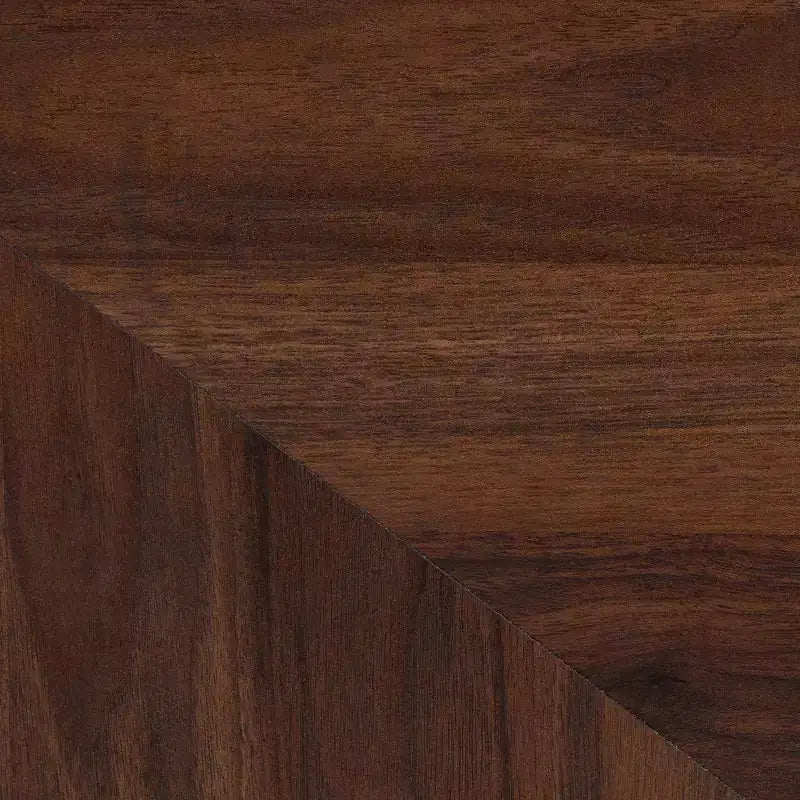 Graceland Wood 6 Drawer Dresser Walnut Brown/Gold: Mid-Century Storage, Angled Legs