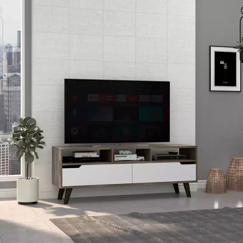 Tacoma TV Stand for TVs up to 55" Dark Walnut/White