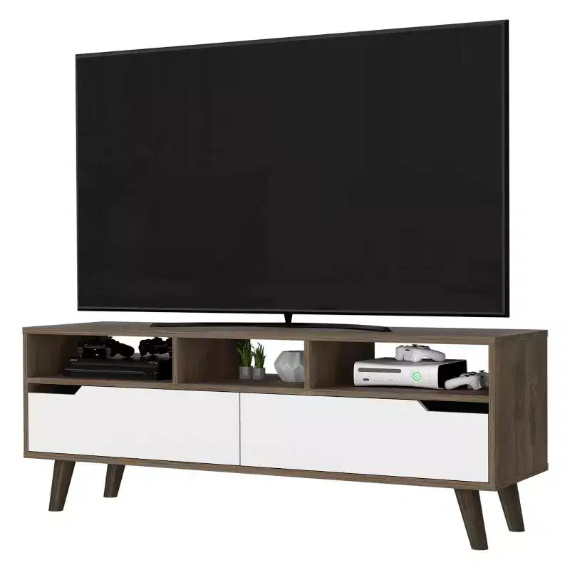 Tacoma TV Stand for TVs up to 55" Dark Walnut/White