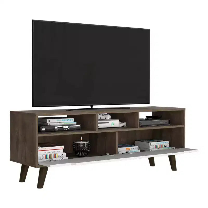 Tacoma TV Stand for TVs up to 55" Dark Walnut/White