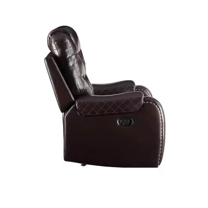 78-Inch Brown PU Leather "Dynamic Seating" Loveseat (with Center Console and Cup Holders)