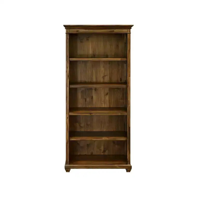 74" Porter Traditional Wood Bookcase With Doors Brown - Martin Furniture