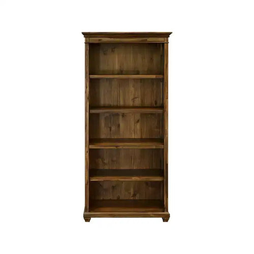 74" Porter Traditional Wood Bookcase With Doors Brown - Martin Furniture